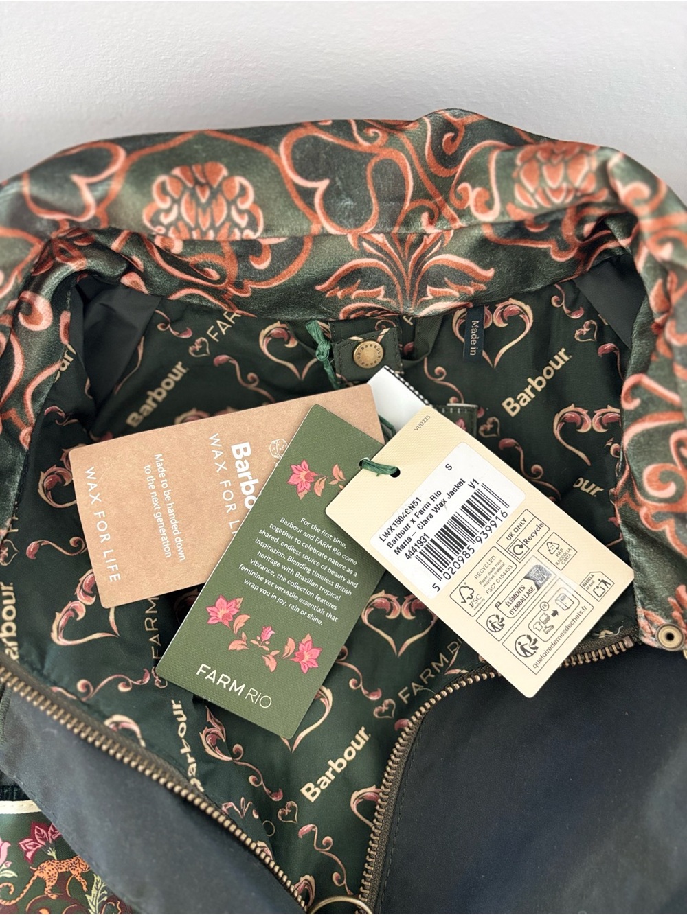 Anthropologie Barbour x FARM RIO Maria-Clara Waxed Jacket - Picture 8 of 15